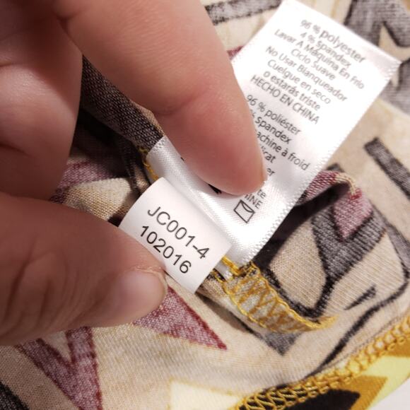 Lularoe Julia Bodycon Dress Short Sleeve Size XXS Print Knee Length Boho Art Mom - Picture 13 of 13